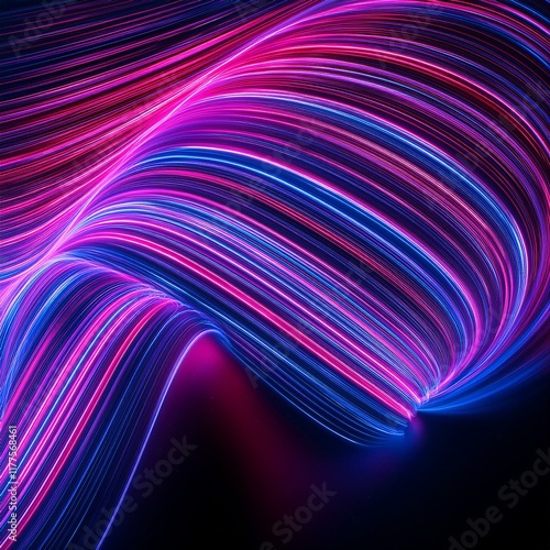 Glowing Neon Wave Texture