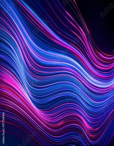 Glowing Neon Wave Texture