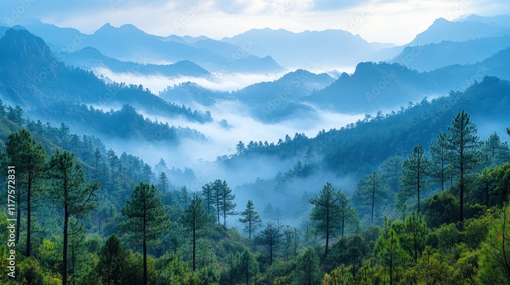 Fototapeta premium Fanciful scenery of an early morning when the sun rises