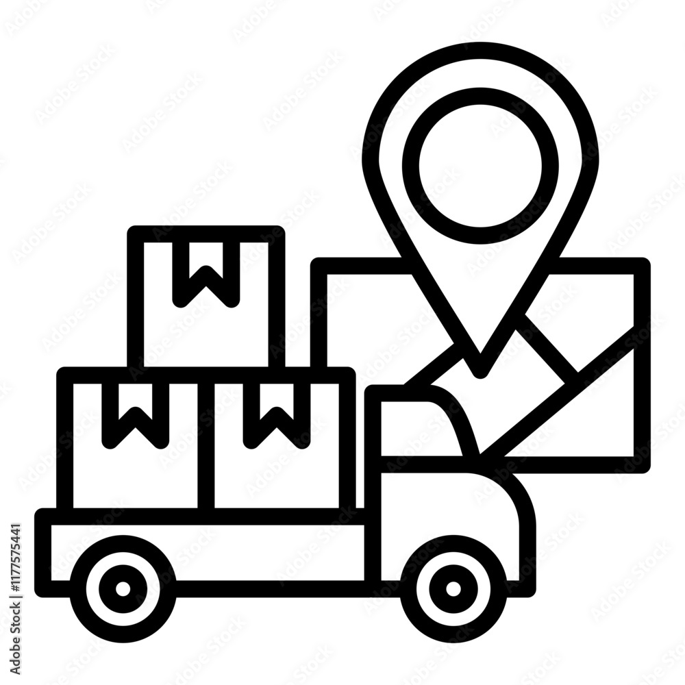 Truck Route Icon Truck Route Icon