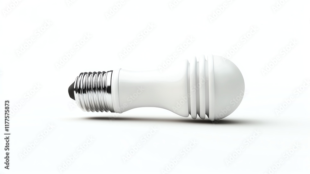 White LED light bulb on a white background, ideal for modern energy solutions. White LED light bulb on a white background, ideal for modern energy solutions.