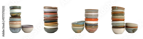 artisanal ceramic bowls colors sizes stacked together shape word jiji, minimal handmade kitchenware