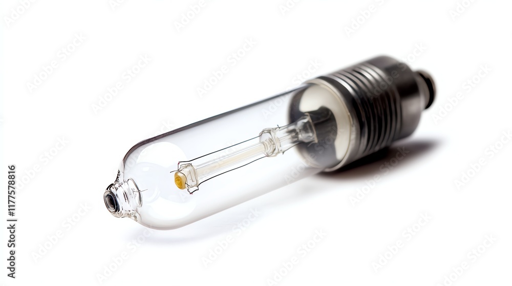 Light bulb with glass casing, isolated on white background. Light bulb with glass casing, isolated on white background.