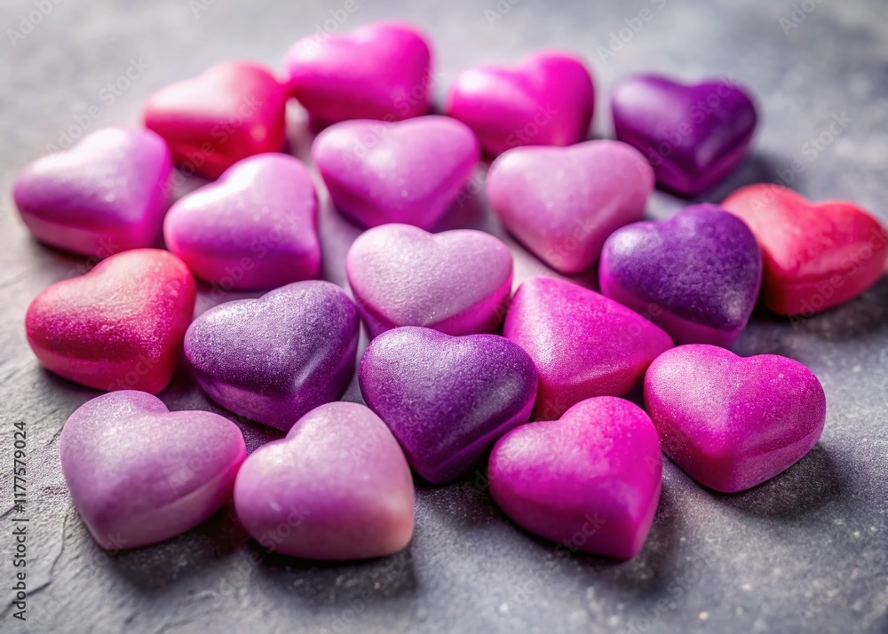 Minimalist Pink & Purple Heart Candies Valentine's Day Background Minimalist Pink & Purple Heart Candies Valentine's Day Background