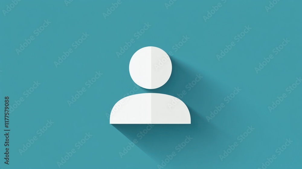 Simple White User Icon on Teal Background Simple White User Icon on Teal Background
