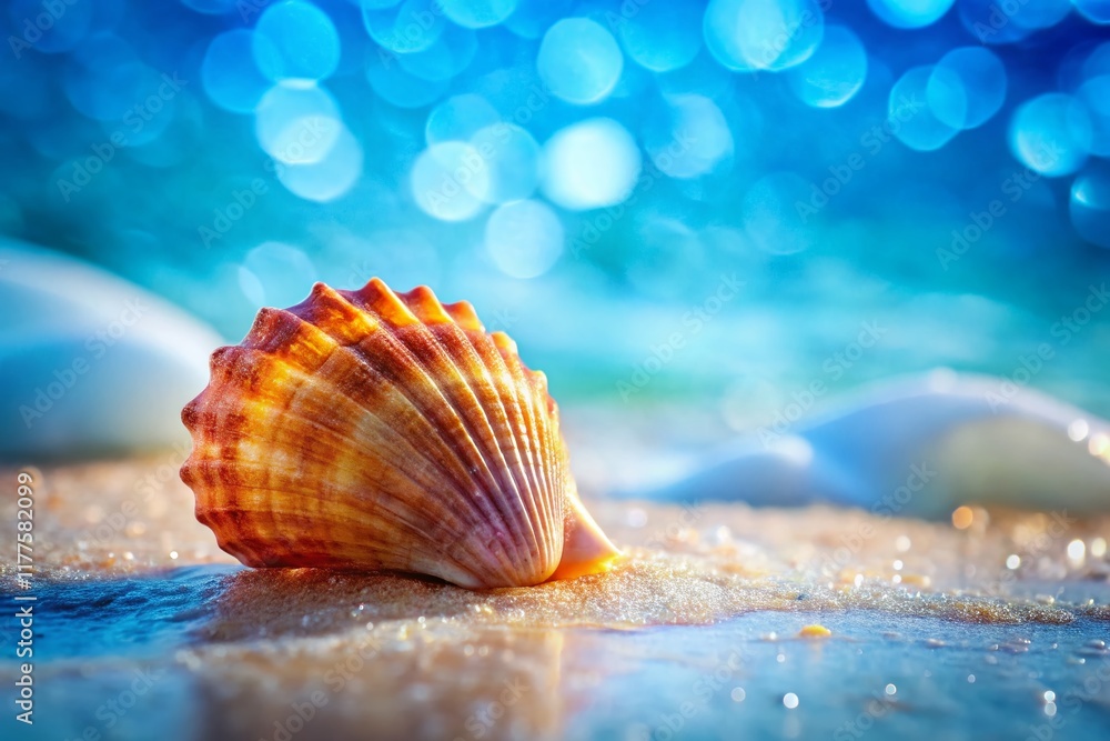 Minimalist Seashell on Textured White Frame - Ocean Theme Abstract Stock Photo Minimalist Seashell on Textured White Frame - Ocean Theme Abstract Stock Photo