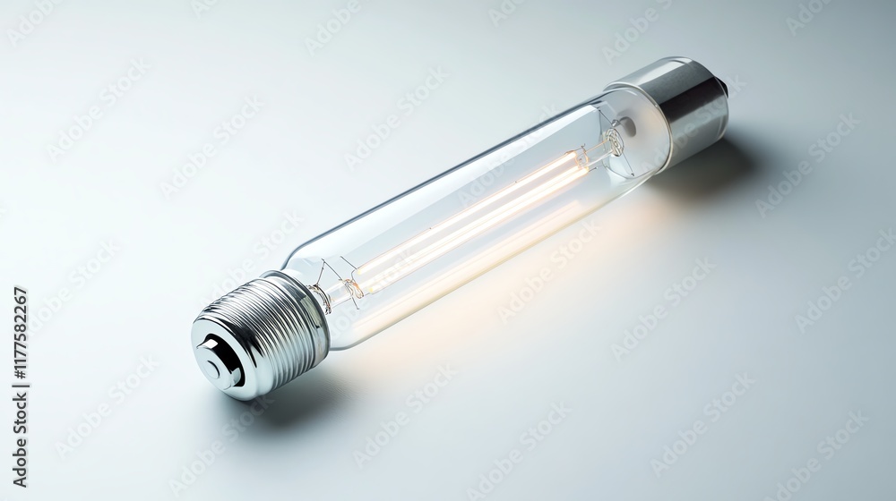 Transparent light bulb on a gray background, modern design with vintage elements. Transparent light bulb on a gray background, modern design with vintage elements.