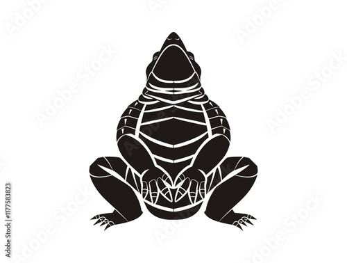 Armadillo Yoga silhouette vector illustration photo