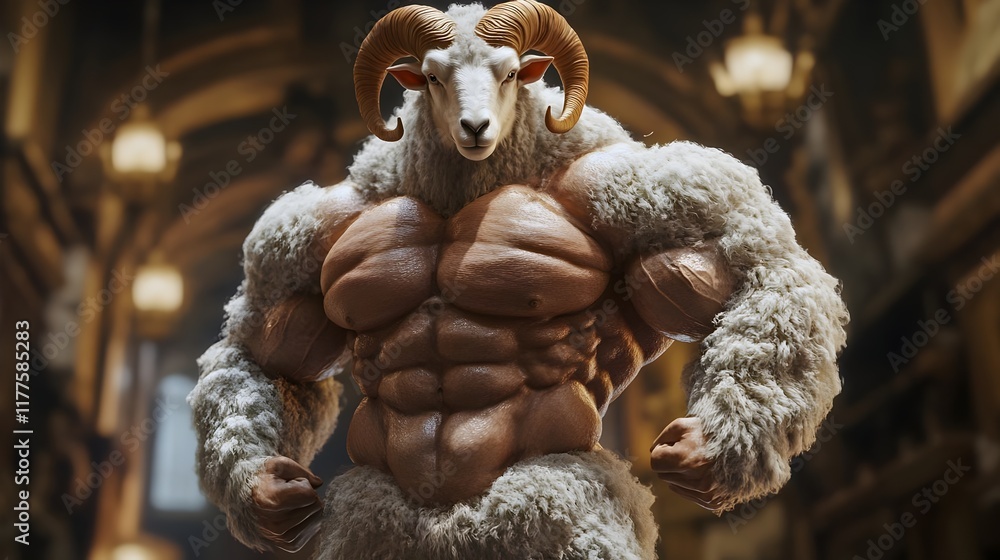 3D render of a muscular sheep bodybuilder in a cinematic Unreal Engine style. Fusion of Strength, Power, and Artistic Visualization with Nature. Cartoon Bodybuilder Sheep Mascots anima illisturation 3D render of a muscular sheep bodybuilder in a cinematic Unreal Engine style. Fusion of Strength, Power, and Artistic Visualization with Nature. Cartoon Bodybuilder Sheep Mascots anima illisturation