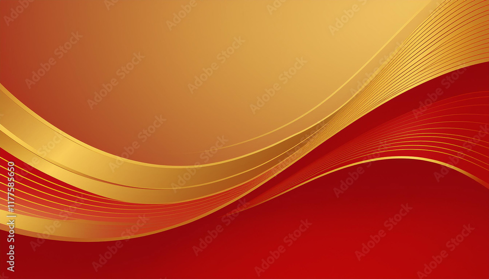 Red and gold design wallpaper with Chinese pattern, Elegant greeting design for Chinese New Year