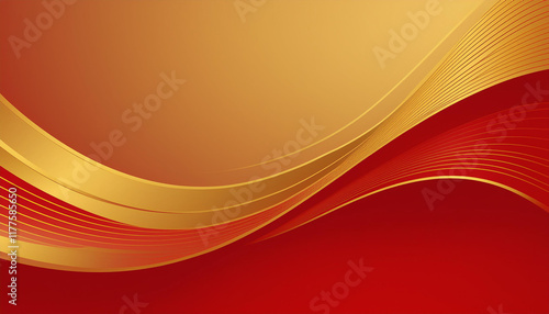 Red and gold design wallpaper with Chinese pattern, Elegant greeting design for Chinese New Year 