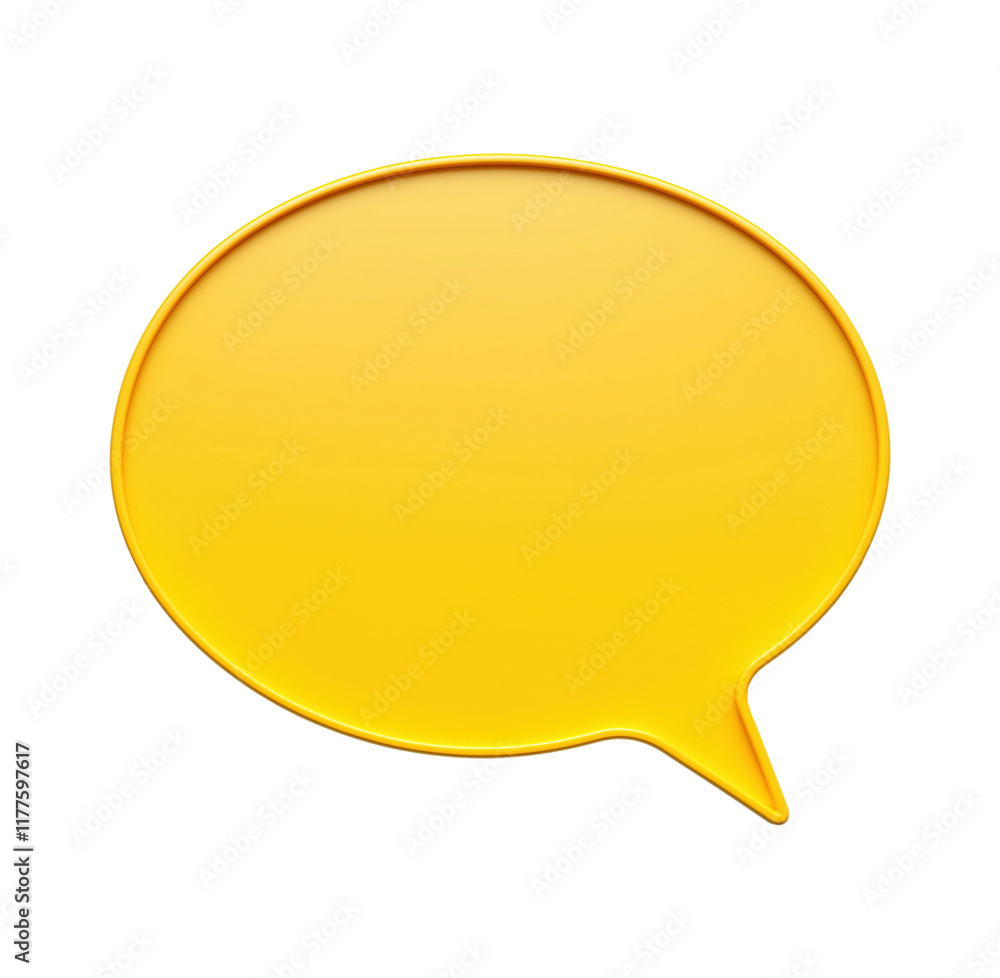 Bright yellow speech bubble with smooth surface transparent image. Blank talk balloon isolated cutout 3d render. Modern graphic. Communication chat cut out clipart design element png Bright yellow speech bubble with smooth surface transparent image. Blank talk balloon isolated cutout 3d render. Modern graphic. Communication chat cut out clipart design element png