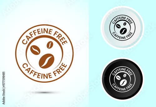 Caffeine free icon design illustration, No caffeine badge, sticker label design