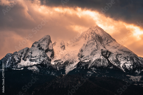 mountain panorama view in the alps	