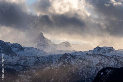 mountain panorama view in the alps	