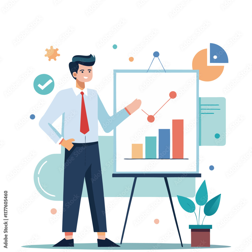 Business and marketing illustration generative ai Business and marketing illustration generative ai