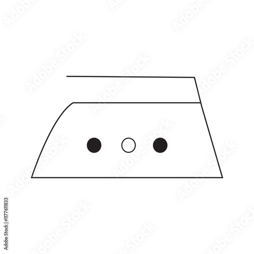 iron electrical outlet isolated on white