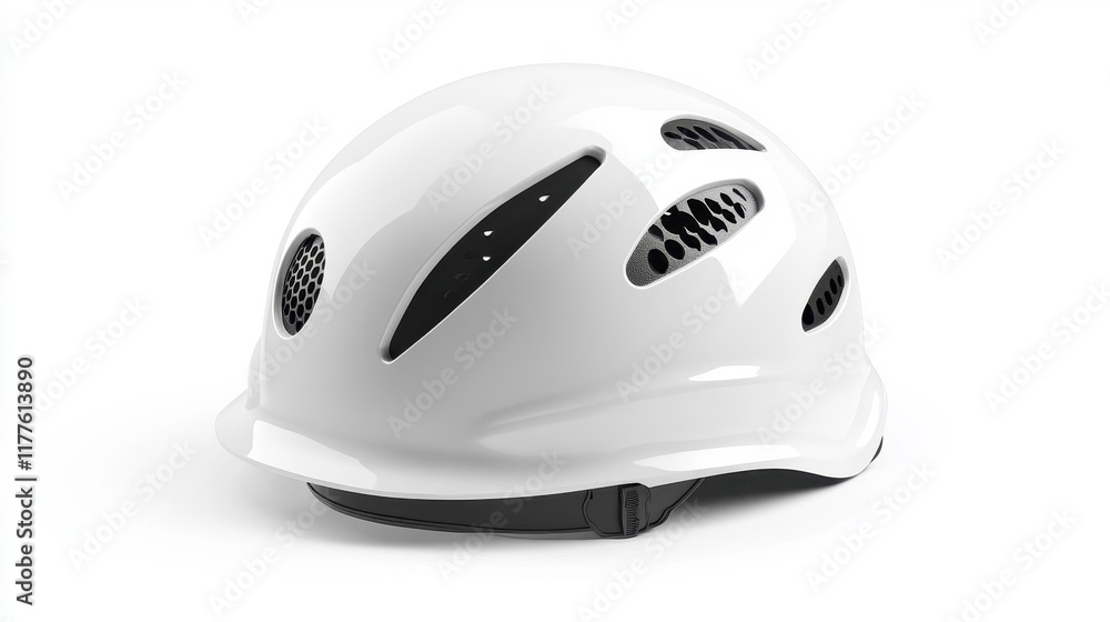 Fototapeta premium Modern White Safety Helmet for Industrial Use