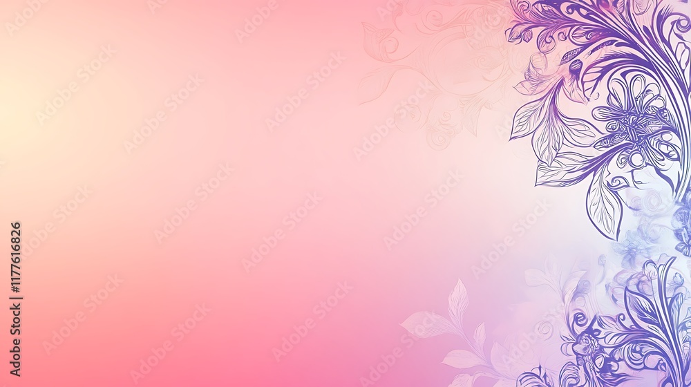 Delicate Floral Design on a Pastel Pink Background Delicate Floral Design on a Pastel Pink Background