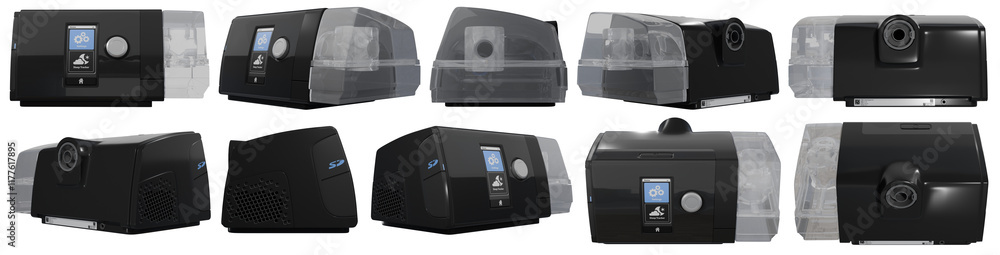 Obraz premium CPAP machine over a transparent background. 3D render.