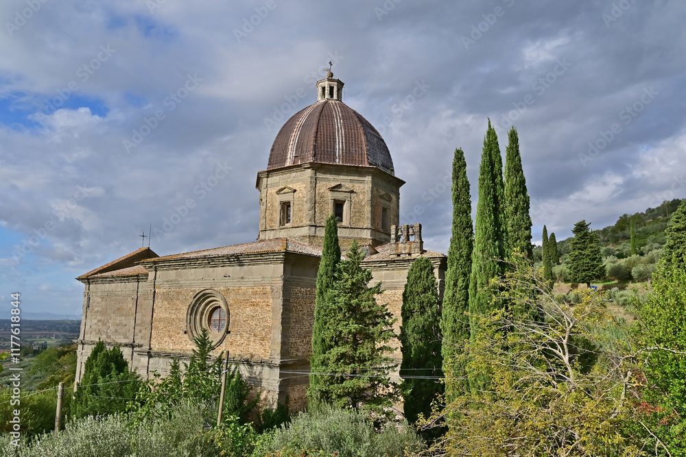 Fototapeta premium Cortona, la chiesa di Santa Maria al Calcinaio in val di Chiana - Arezzo 