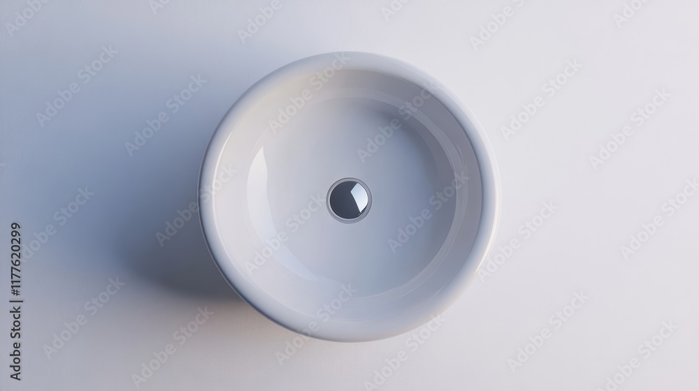 White Circular Sink with Minimalist Design White Circular Sink with Minimalist Design