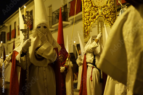 Semana Santa Procession with Penitents in Andalucia, Spain photo