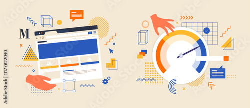 Webdesign and workflow illustration