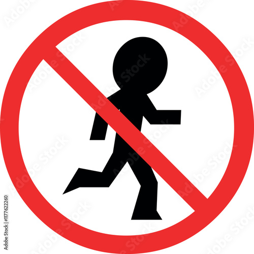vector illustration signage no trespassing or forbidden running or walking icon