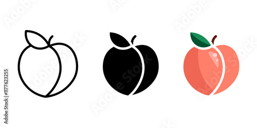 Apple fruit color icon. Red and green apple symbol. Fresh rand ripe fruit sign. Healthy eating pictogram.