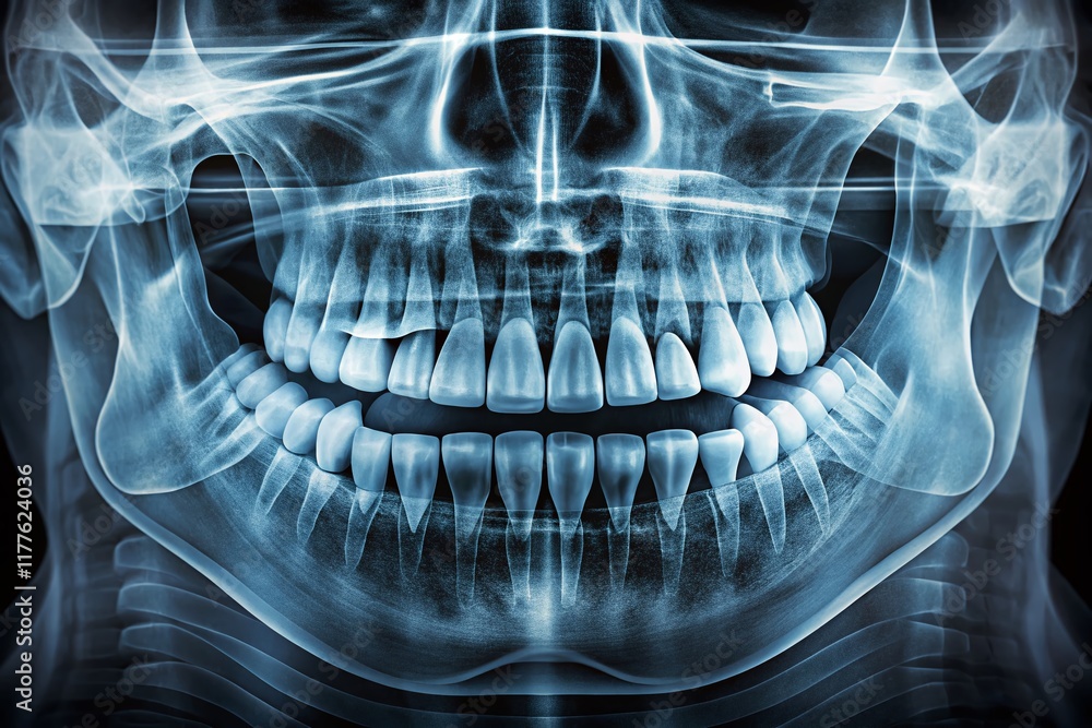 custom made wallpaper toronto digitalPanoramic Dental X-Ray: Detailed Teeth Image, Left-Aligned with Copy Space for Dentistry Marketing