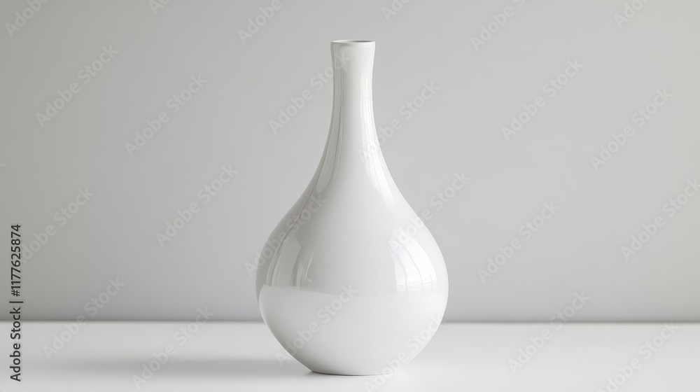 Elegant White Vase on Minimalist Background Elegant White Vase on Minimalist Background