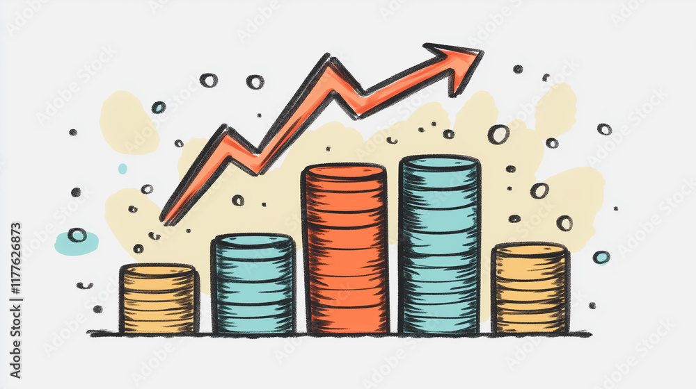 Financial Growth Hand-Drawn Illustration Financial Growth Hand-Drawn Illustration