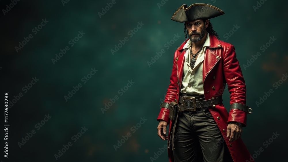 Pirate Captain in Red Coat