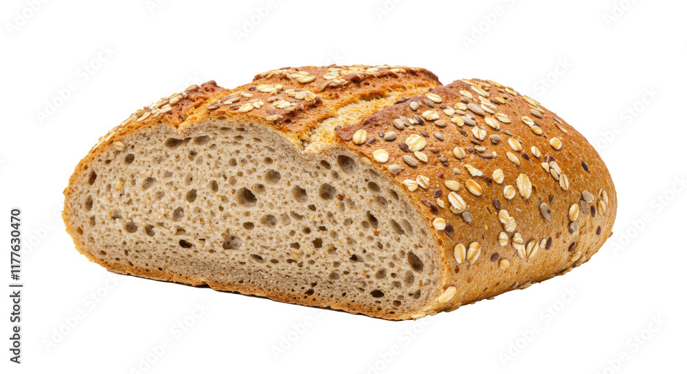 Fresh Baked Multigrain Bread Loaf, Bakery Food, Isolated Transparent PNG, Large Format Fresh Baked Multigrain Bread Loaf, Bakery Food, Isolated Transparent PNG, Large Format