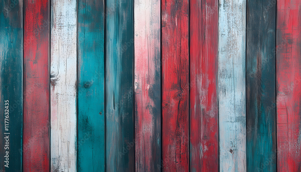 Colorful Wooden Planks Painted Red White And Blue Colorful Wooden Planks Painted Red White And Blue