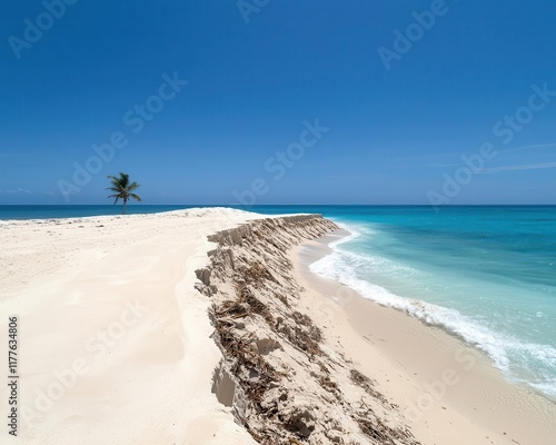 A beach being restored with natural barriers to protect against storm surges, showcasing local solutions photo