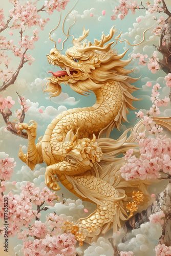 Wallpaper Mural Chinese loong ancient chinese dragon culture convention art style design Torontodigital.ca