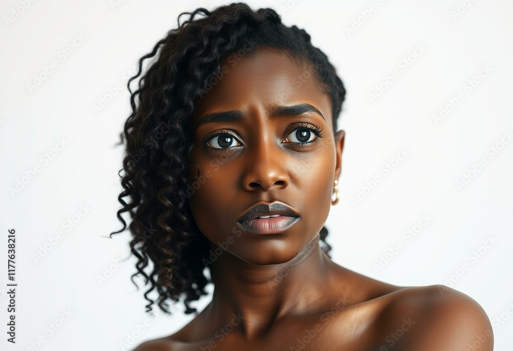 Portrait of a sad and frustrated Afro-American woman Portrait of a sad and frustrated Afro-American woman