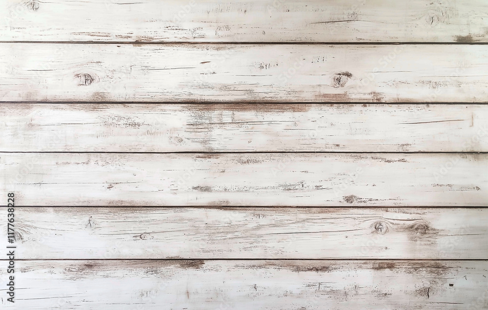 Fototapeta premium White wooden background with an aged wood texture for design and decoration, intage white rustic shabby wall panels, distressed wood texture, old planks of natural pine wood. Generative Ai
