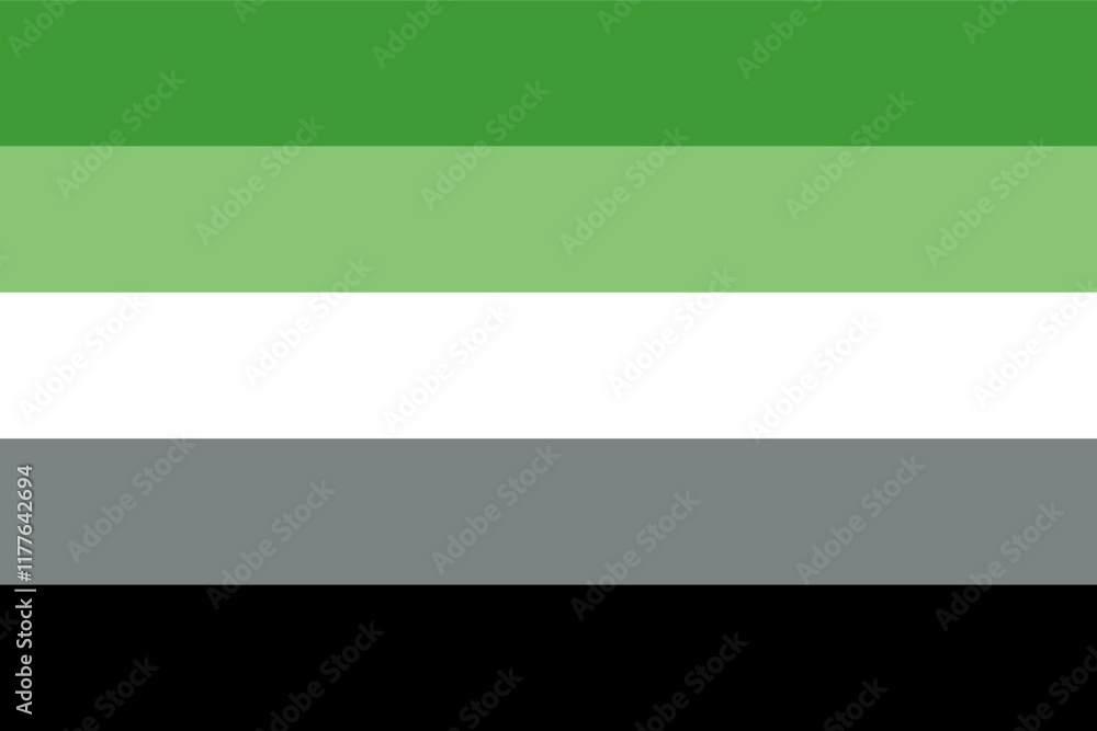 AROMANTIC Flag. Pride Flag. LGBTQ+. Pride Parade. Multicolored LGBTQIA linear flag. AROMANTIC Flag. Pride Flag. LGBTQ+. Pride Parade. Multicolored LGBTQIA linear flag.