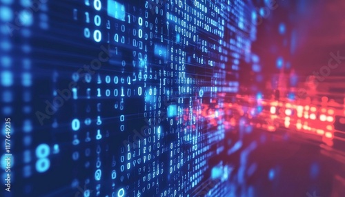 Wallpaper Mural Abstract Digital Data Stream Binary Code Technology Background Futuristic Network Torontodigital.ca