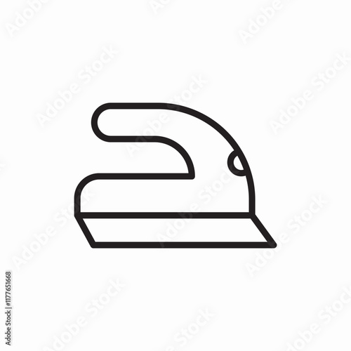 Steam iron pressing clothes icon vector sign