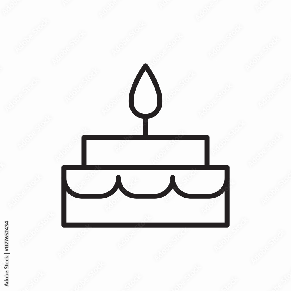 Birthday cake celebration party icon vector sign