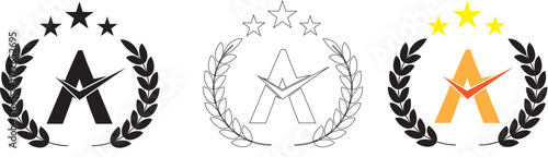 Letter A logo and monogram .Stars align for those who pursue excellence.