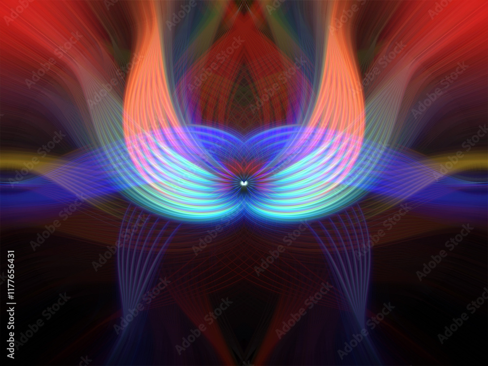 Vibrant abstract art with colorful symmetrical patterns and glowing light effects, perfect for creative and artistic designs Vibrant abstract art with colorful symmetrical patterns and glowing light effects, perfect for creative and artistic designs