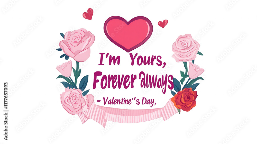Valentine's Day Flat Vector with Valentine's Day Flat Vector with