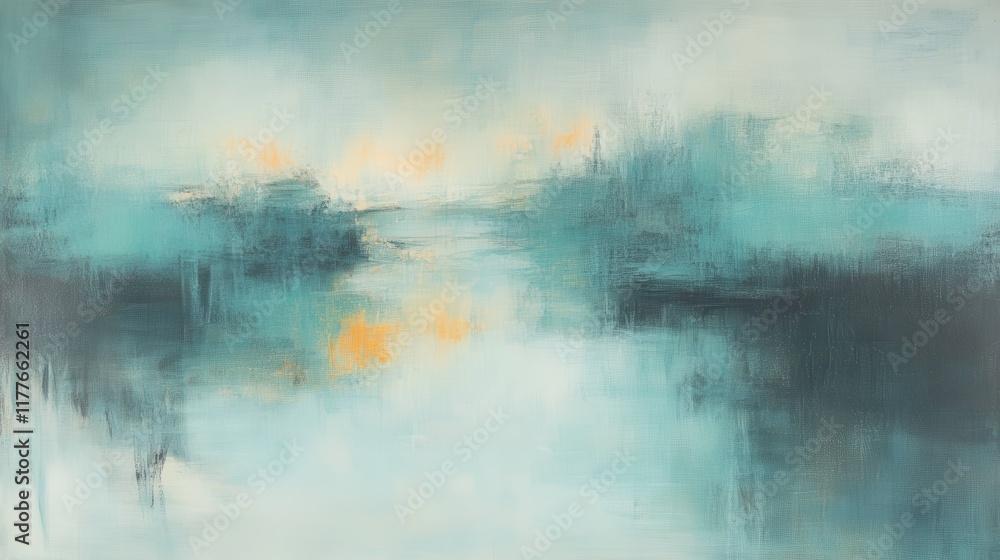 Pastel teal landscape with soft pencil strokes creating a serene atmosphere at twilight Pastel teal landscape with soft pencil strokes creating a serene atmosphere at twilight