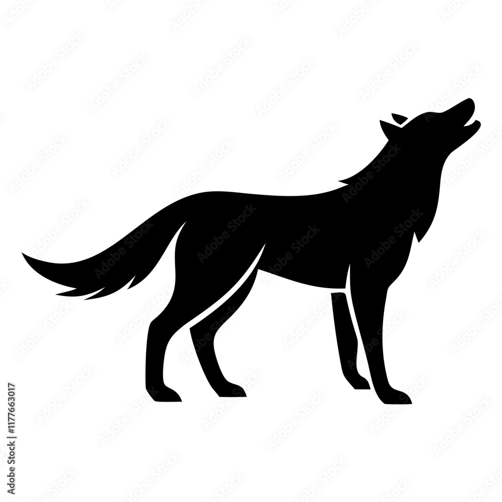 Naklejka premium silhouette of a wolf