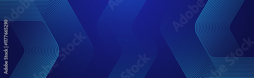 Digital hexagonal blue abstract background. Digital futuristic technology concept with hexagons. Geometric stripe line art design for poster, brochure, cover, banner, website, header